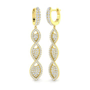 Salsy 1.5ct Gold Diamond Drop & Trilogy Earrings - Luxury Jewelry in 10K/14K gold and platinum with certified lab-grown or natural diamonds
