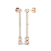 Elegant Saucy Gold Drop & Trilogy Diamond Earrings - 0.5ct Luxury in 10K/14K gold and platinum with certified lab-grown or natural diamonds