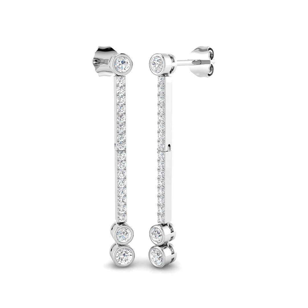 Elegant Saucy Gold Drop & Trilogy Diamond Earrings - 0.5ct Luxury in 10K/14K gold and platinum with certified lab-grown or natural diamonds