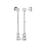 Elegant Saucy Gold Drop & Trilogy Diamond Earrings - 0.5ct Luxury in 10K/14K gold and platinum with certified lab-grown or natural diamonds
