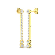 Elegant Saucy Gold Drop & Trilogy Diamond Earrings - 0.5ct Luxury in 10K/14K gold and platinum with certified lab-grown or natural diamonds