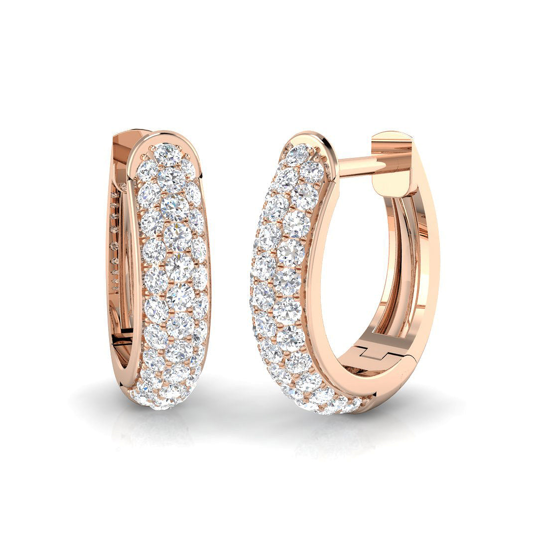0.5 Ct Round Diamond Hoop Earrings in 10K/14K gold and platinum with certified lab-grown or natural diamonds