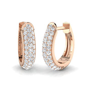 0.5 Ct Round Diamond Hoop Earrings in 10K/14K gold and platinum with certified lab-grown or natural diamonds