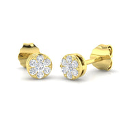 Halo Cluster Stud Earrings in 10K/14K gold and platinum with certified lab-grown or natural diamonds