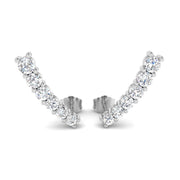 1ct Gold Diamond Crawlers - Elegant Luxury Earrings in 10K/14K gold and platinum with certified lab-grown or natural diamonds