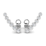 0.50 Ct Bezel Set crawler Earrings for Women in 10K/14K gold and platinum with certified lab-grown or natural diamonds