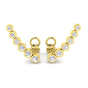 0.50 Ct Bezel Set crawler Earrings for Women in 10K/14K gold and platinum with certified lab-grown or natural diamonds