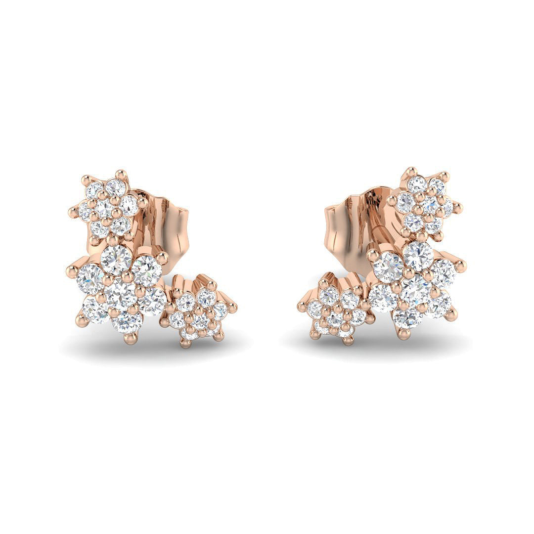 Gold Diamond Crawler Earrings - Elegant 0.2ct Luxury Jewelry in 10K/14K gold and platinum with certified lab-grown or natural diamonds