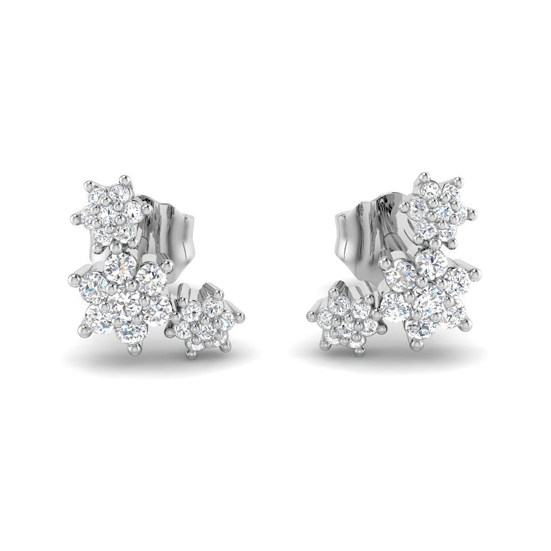 Gold Diamond Crawler Earrings - Elegant 0.2ct Luxury Jewelry in 10K/14K gold and platinum with certified lab-grown or natural diamonds