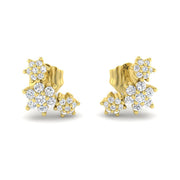 Gold Diamond Crawler Earrings - Elegant 0.2ct Luxury Jewelry in 10K/14K gold and platinum with certified lab-grown or natural diamonds