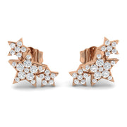 Gold Diamond Crawler Earrings in 10K/14K gold and platinum with certified lab-grown or natural diamonds