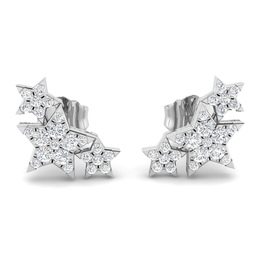 Gold Diamond Crawler Earrings in 10K/14K gold and platinum with certified lab-grown or natural diamonds