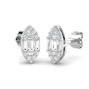 Stud Earrings with Marquise Cluster Diamonds - 0.33ct in 10K/14K gold and platinum with certified lab-grown or natural diamonds