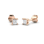 Stud - Lab Grown Princess Cut Diamond Earrings 0.20ct in 10K/14K gold and platinum with certified lab-grown or natural diamonds