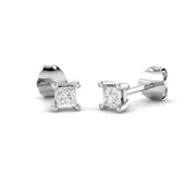 Stud - Lab Grown Princess Cut Diamond Earrings 0.20ct in 10K/14K gold and platinum with certified lab-grown or natural diamonds