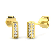 Minimalist 0.10 Ct Diamond Bar Stud Earrings in in 10K/14K gold and platinum with certified lab-grown or natural diamonds