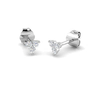 Trimy Gold Drop & Trilogy Diamond Earrings - Luxurious Sparkle in 10K/14K gold and platinum with certified lab-grown or natural diamonds