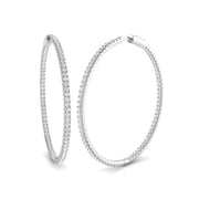 Elegant 3 Ct Round Diamond Hoop Earrings in 10K/14K gold and platinum with certified lab-grown or natural diamonds