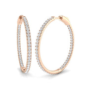 Elegant 1.5 Ct Round Diamond Hoop Earrings in 10K/14K gold and platinum with certified lab-grown or natural diamonds