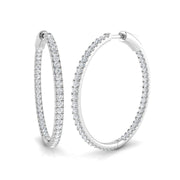 Elegant 1.5 Ct Round Diamond Hoop Earrings in 10K/14K gold and platinum with certified lab-grown or natural diamonds