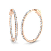 1.00-2.50 Ct Round Diamond Hoop Earrings in 10K/14K gold and platinum with certified lab-grown or natural diamonds