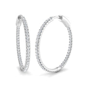 1.00-2.50 Ct Round Diamond Hoop Earrings in 10K/14K gold and platinum with certified lab-grown or natural diamonds