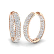 Elegant 2.5 Ct Round Diamond Hoop Earrings in 10K/14K gold and platinum with certified lab-grown or natural diamonds