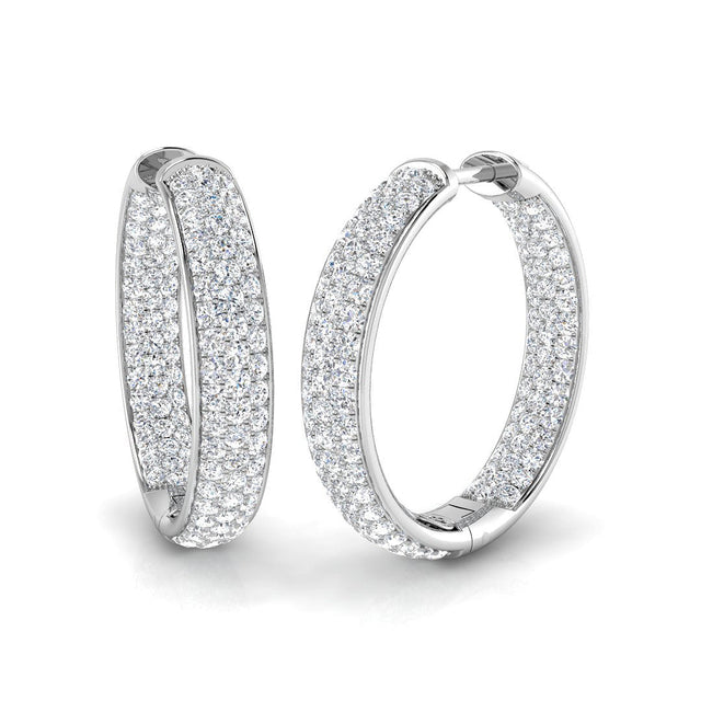 Hoop Earrings - 2.50 Carat Natural & Lab-Grown Diamond Sparkle | 10K & 14K Gold, Platinum