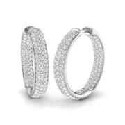 Elegant 2.5 Ct Round Diamond Hoop Earrings in 10K/14K gold and platinum with certified lab-grown or natural diamonds