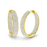 Hoop Earrings - 2.50 Carat Natural & Lab-Grown Diamond Sparkle in 10K/14K gold and platinum with certified lab-grown or natural diamonds