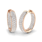 1.5 Ct Round Diamond Hoop Earrings in 10K/14K gold and platinum with certified lab-grown or natural diamonds