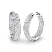 1.5 Ct Round Diamond Hoop Earrings in 10K/14K gold and platinum with certified lab-grown or natural diamonds