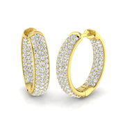1.5 Ct Round Diamond Hoop Earrings in 10K/14K gold and platinum with certified lab-grown or natural diamonds