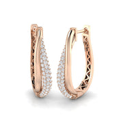Elegant 1 Ct Round Diamond Hoop Earrings in 10K/14K gold and platinum with certified lab-grown or natural diamonds