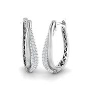 Elegant 1 Ct Round Diamond Hoop Earrings in 10K/14K gold and platinum with certified lab-grown or natural diamonds