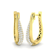 0.5 Ct Diamond Hoop Earrings in 10K/14K gold and platinum with certified lab-grown or natural diamonds