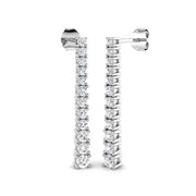Fleur Luxury Gold Drop & Trilogy Diamond Earrings 1ct to 1.75ct in 10K/14K gold and platinum with certified lab-grown or natural diamonds