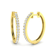 Elegant 0.5 Ct Round Diamond Hoop Earrings in 10K/14K gold and platinum with certified lab-grown or natural diamonds