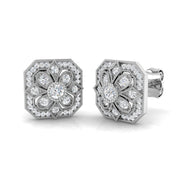 Vintage Art Deco Diamond Stud Earrings in in 10K/14K gold and platinum with certified lab-grown or natural diamonds