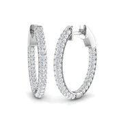 Elegant 1.75 Ct Round Diamond Hoop Earrings in 10K/14K gold and platinum with certified lab-grown or natural diamonds