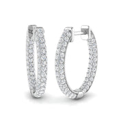 1.00 Ct Round Diamond Hoop Earrings in 10K/14K gold and platinum with certified lab-grown or natural diamonds