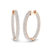 Luxury Pavé Hoop Earrings in 10K/14K gold and platinum with certified lab-grown or natural diamonds
