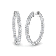 Luxury Pavé Hoop Earrings in 10K/14K gold and platinum with certified lab-grown or natural diamonds