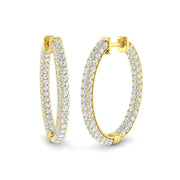 Luxury Pavé Hoop Earrings in 10K/14K gold and platinum with certified lab-grown or natural diamonds