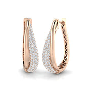 Elegant 3 Ct Diamond Hoop Earrings in 10K/14K gold and platinum with certified lab-grown or natural diamonds