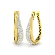 Elegant 3 Ct Diamond Hoop Earrings in 10K/14K gold and platinum with certified lab-grown or natural diamonds