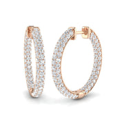 Elegant Hoop Earrings 3 in 10K/14K gold and platinum with certified lab-grown or natural diamonds