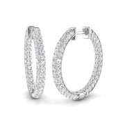 Elegant Hoop Earrings 3 in 10K/14K gold and platinum with certified lab-grown or natural diamonds