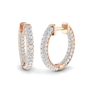 Elegant 1.00Ct Round Diamond Hoop Earrings in 10K/14K gold and platinum with certified lab-grown or natural diamonds