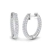 Elegant 1.00Ct Round Diamond Hoop Earrings in 10K/14K gold and platinum with certified lab-grown or natural diamonds
